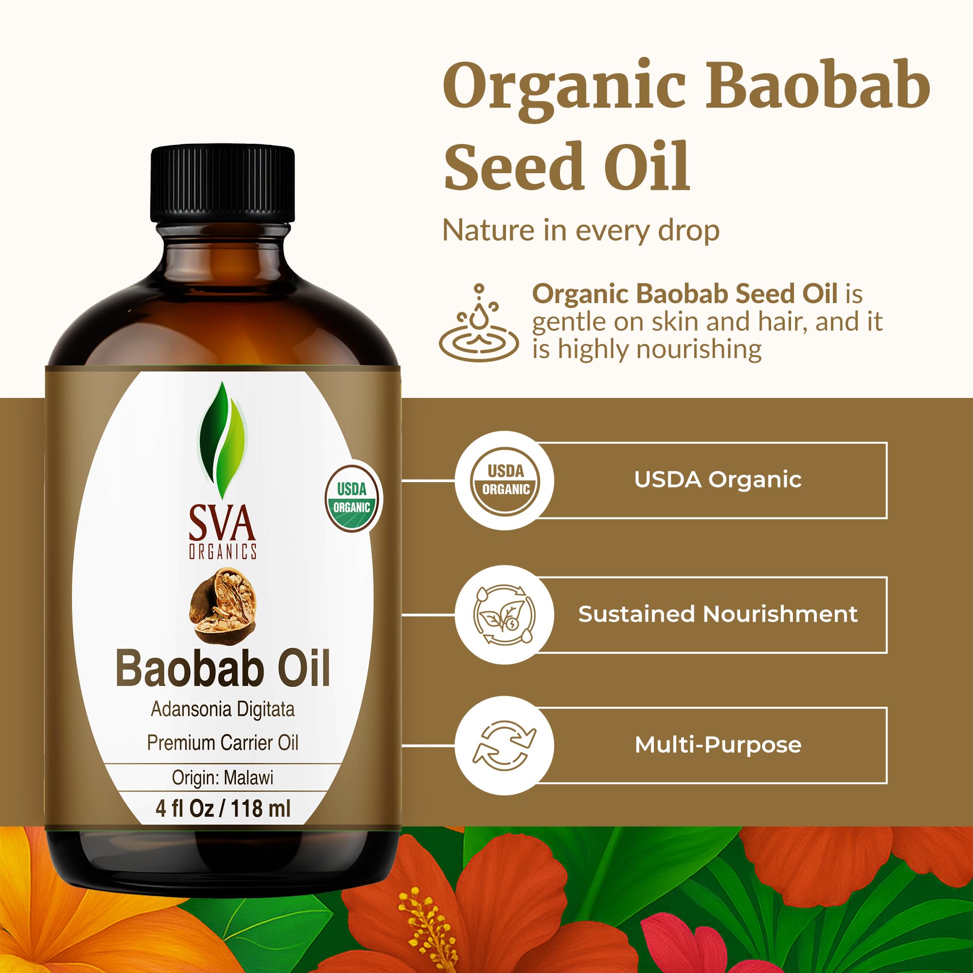 SVA ORGANICS gotero dosificando aceite, control preciso para mezclas