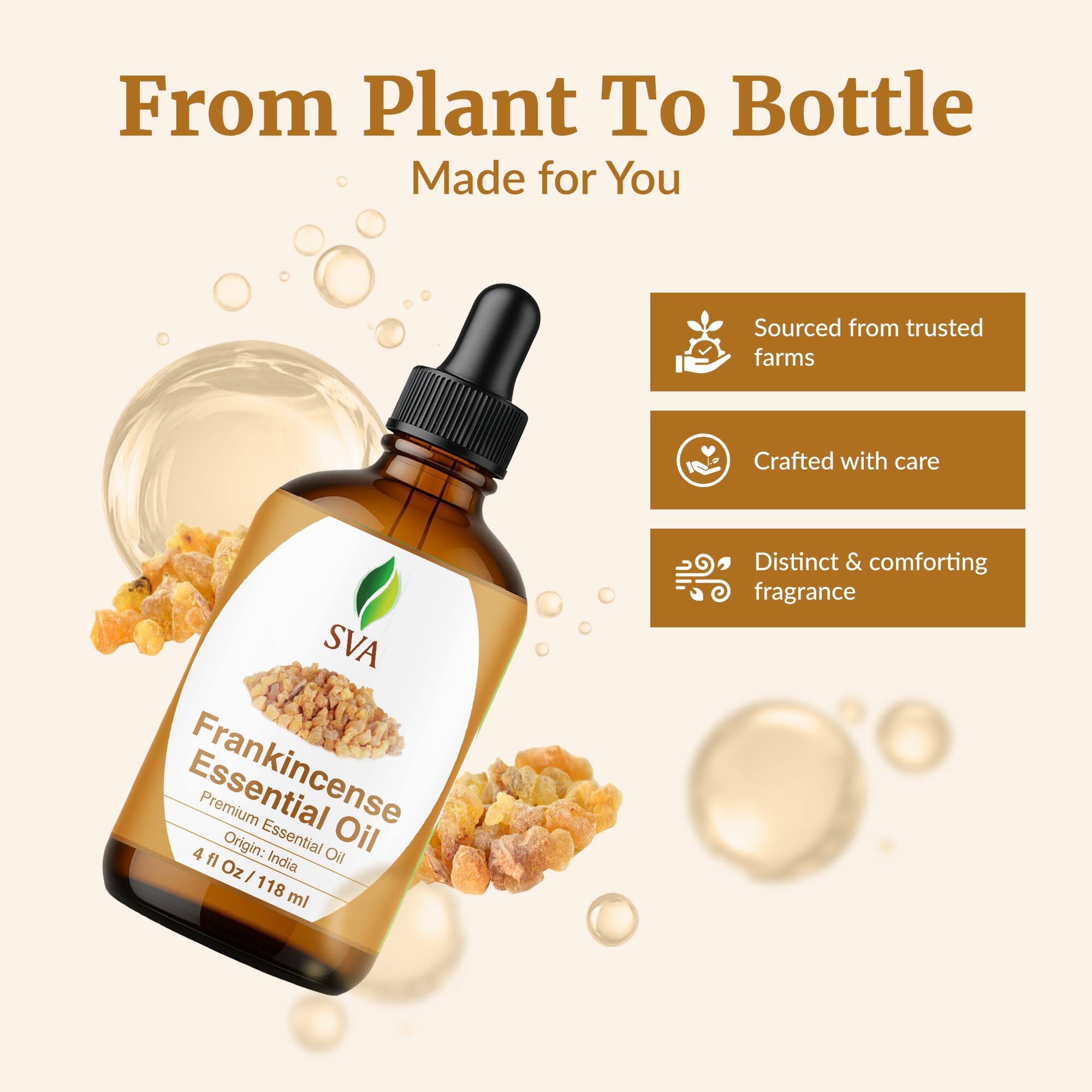SVA ORGANICS gota de aceite mostrando textura y pureza visual