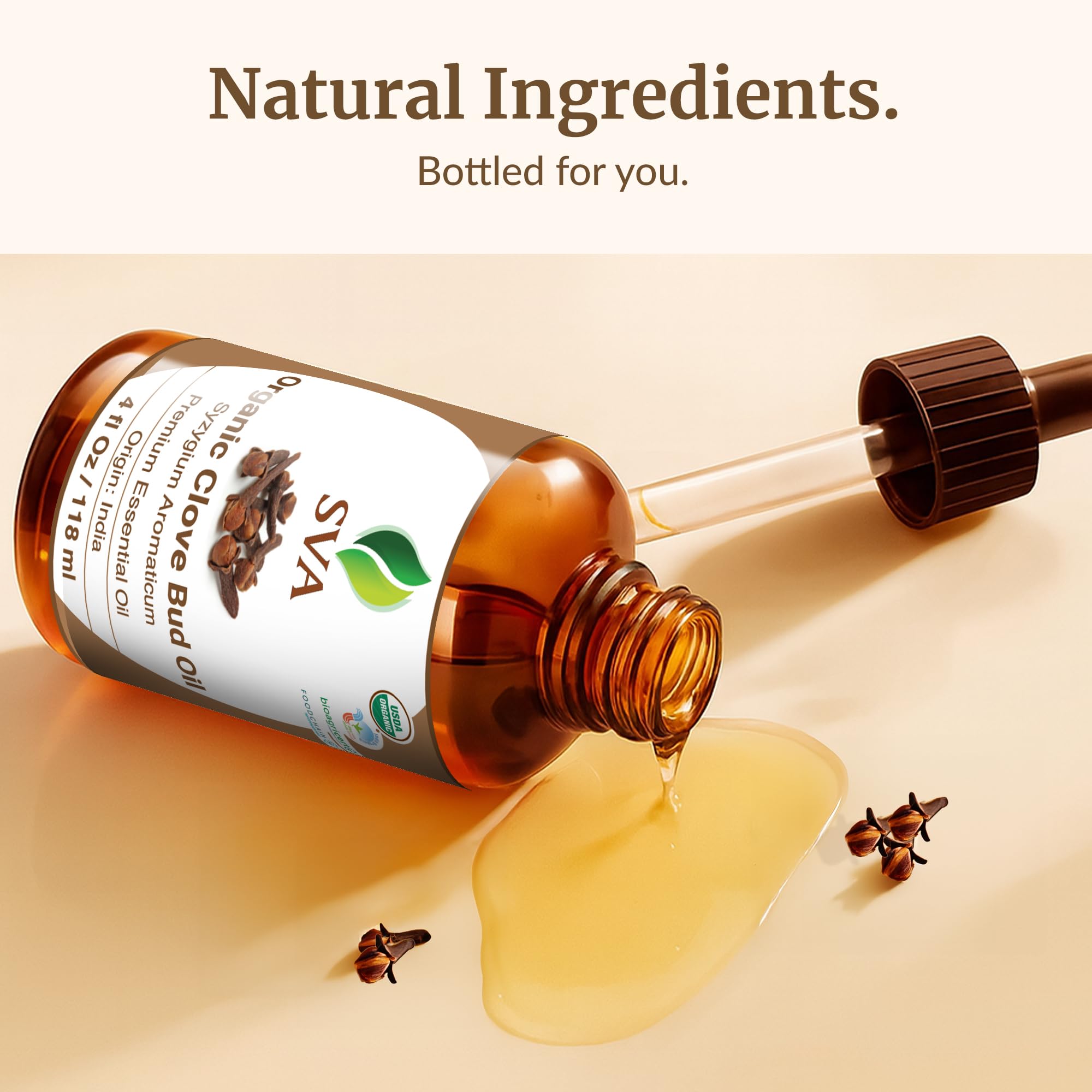 SVA ORGANICS botones de clavo crudos que muestran la materia prima natural
