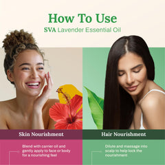 SVA ORGANICS persona aplicando aceite diluido en manos, cómodo para masaje
