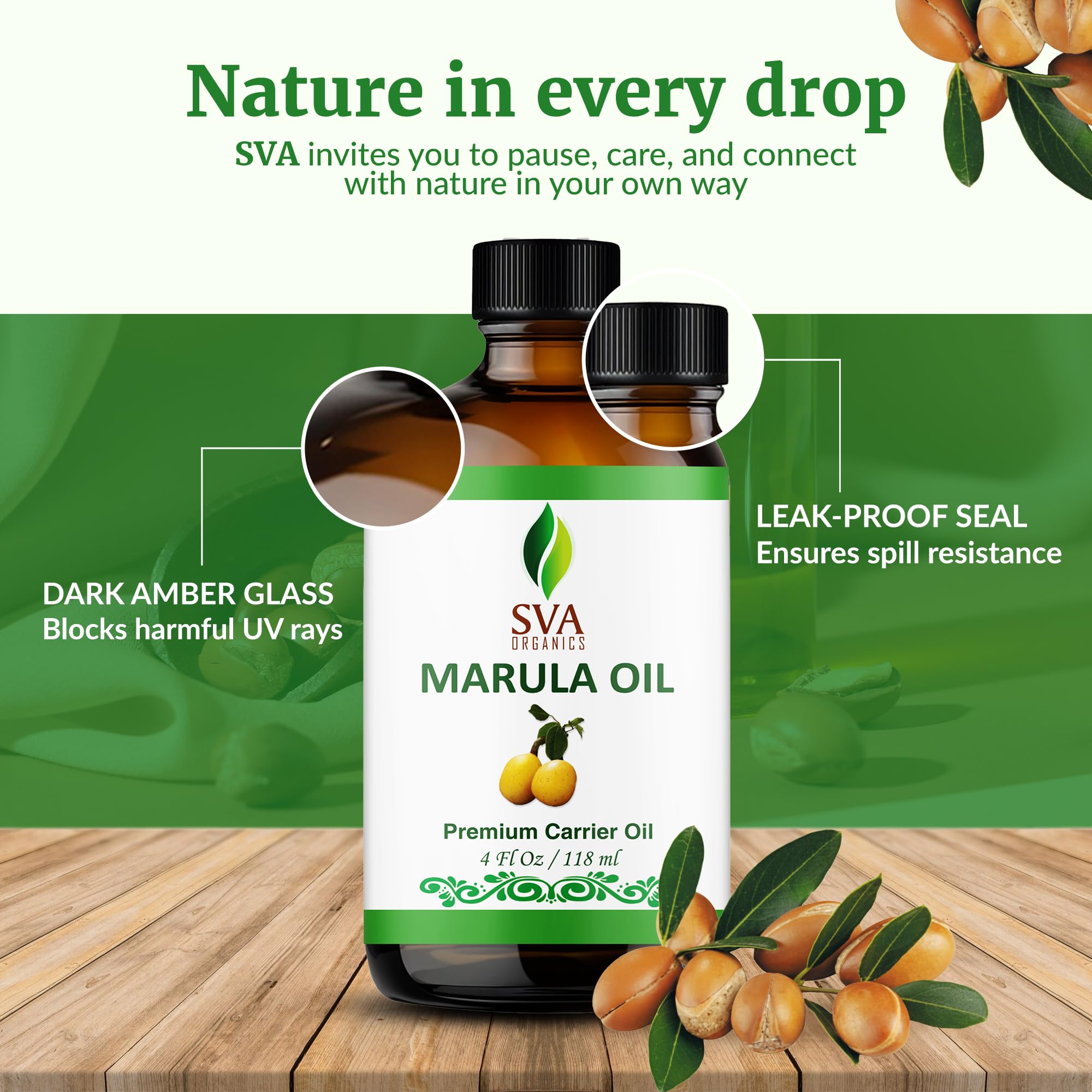 SVA ORGANICS etiqueta legible con ingredientes y modo de uso claro