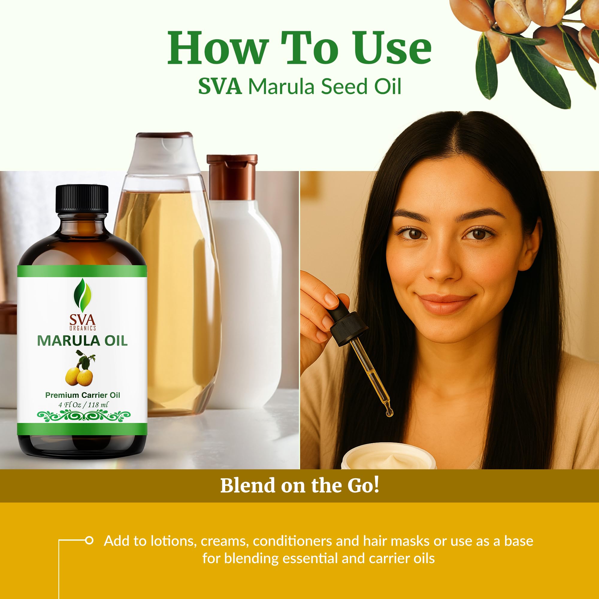 SVA ORGANICS botella junto a objeto cotidiano para visualizar tamaño
