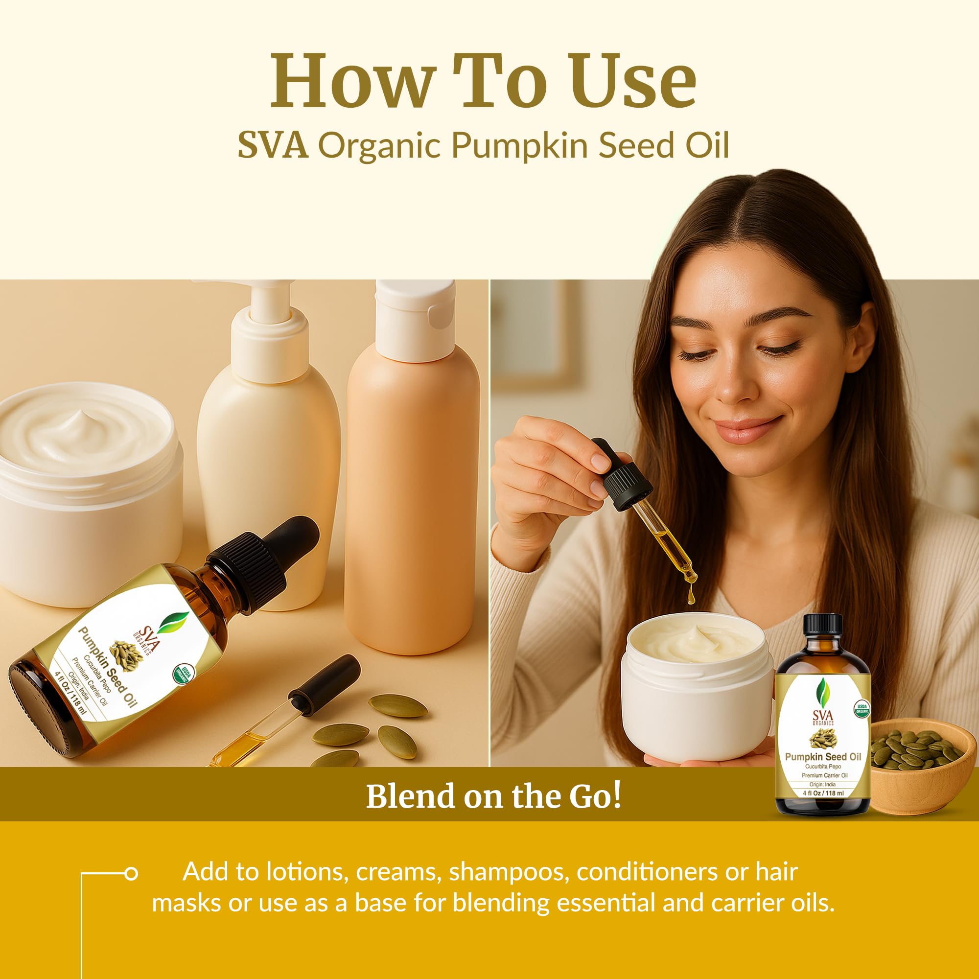SVA ORGANICS masaje capilar demostrando nutrición y alivio