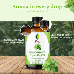 SVA ORGANICS comparación de tamaño del frasco 118 ml para referencia