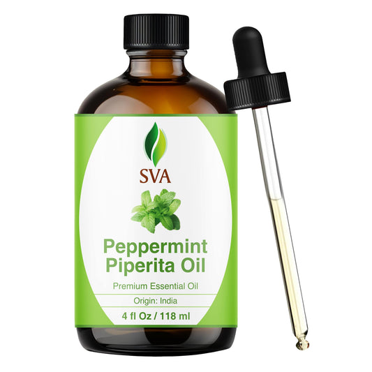 SVA ORGANICS envase frontal de menta con gotero, dosificación precisa