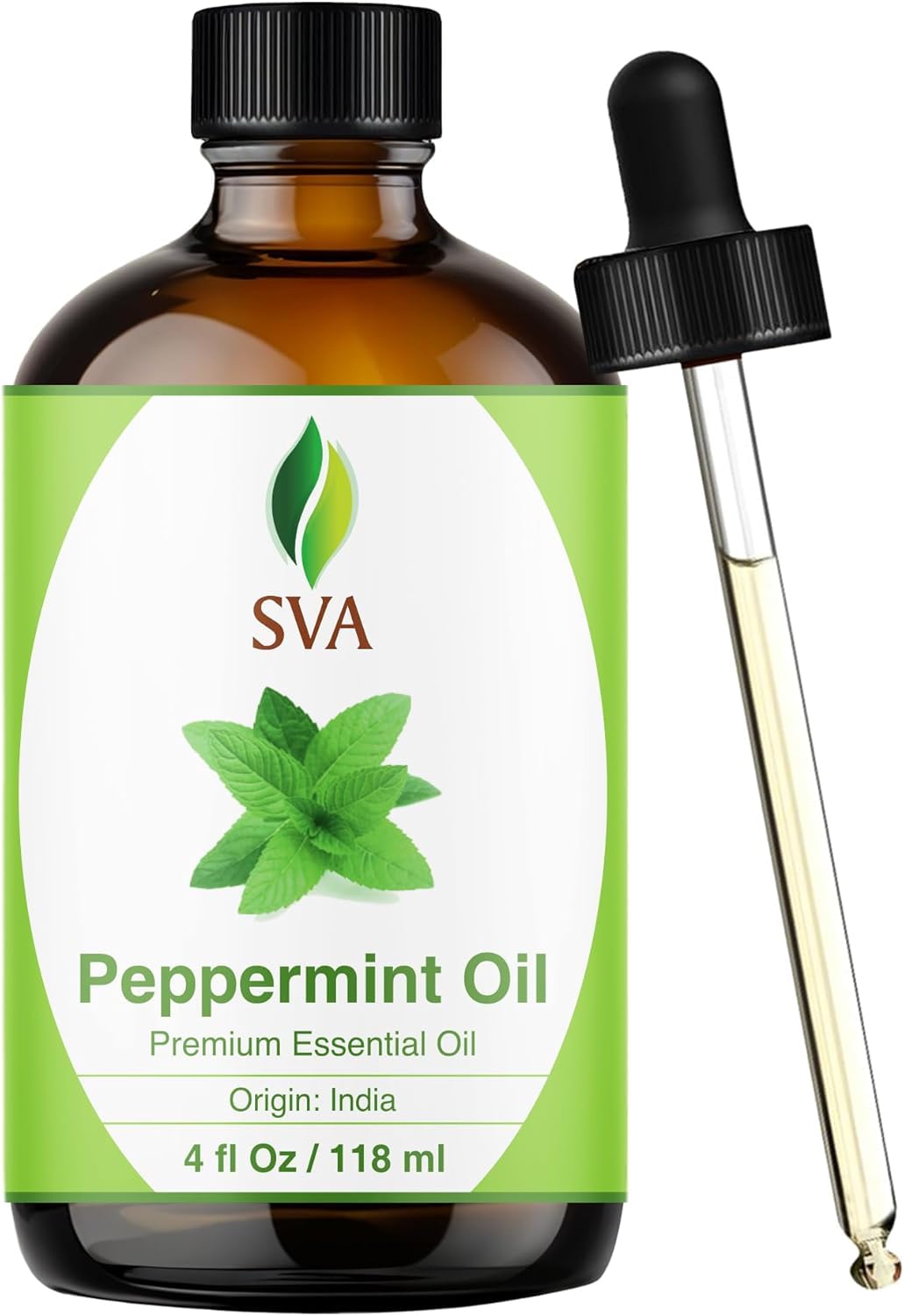 SVA ORGANICS botella frontal de menta arvensis, dosificación precisa