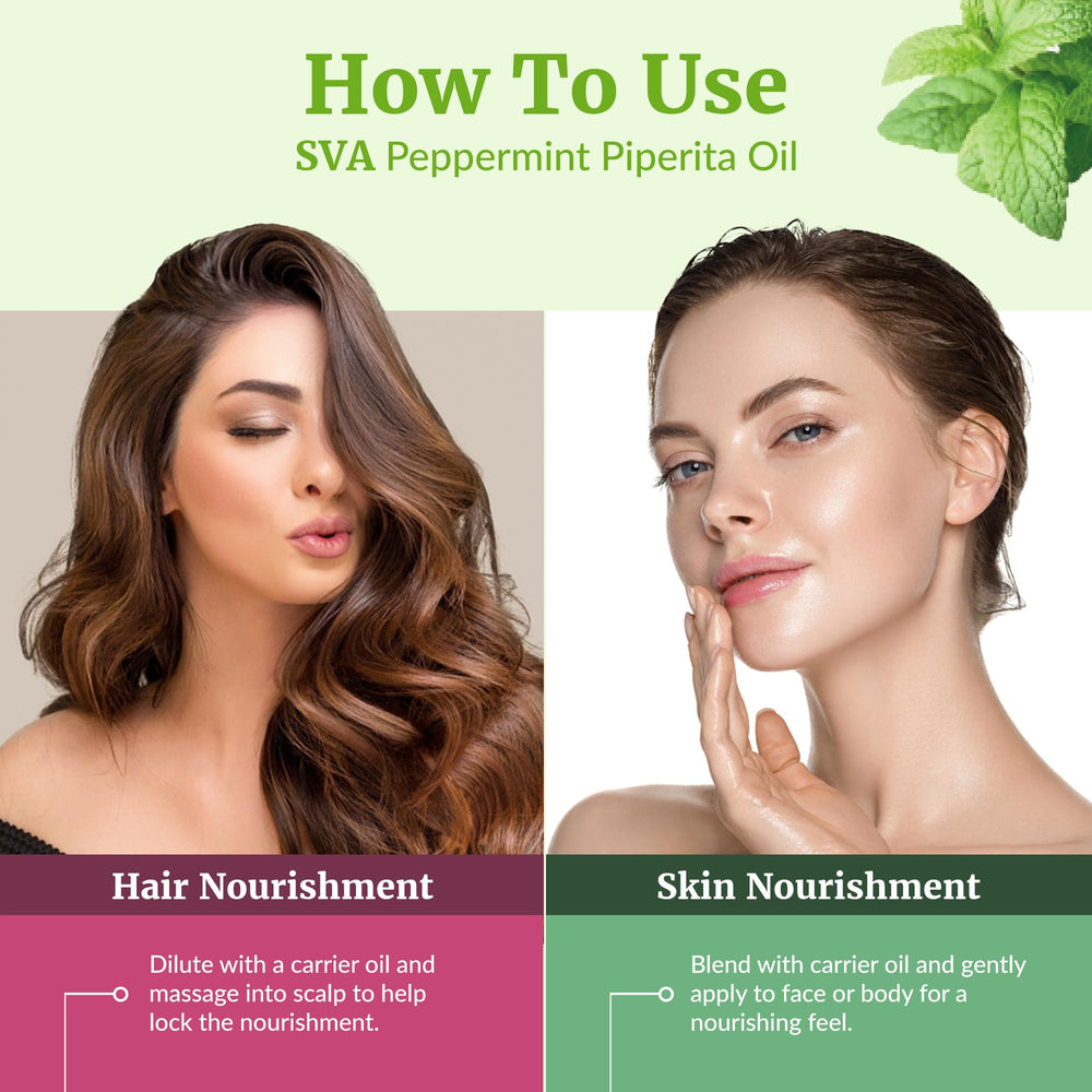 SVA ORGANICS aplicación mezclada en cabello para sensación refrescante