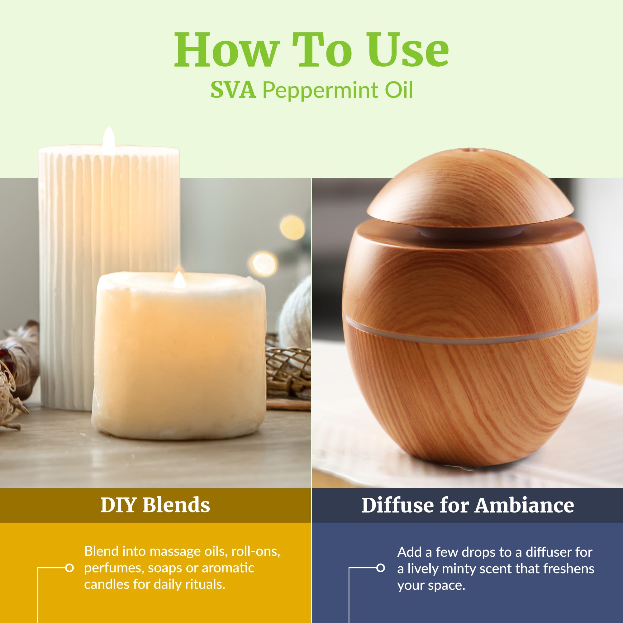 SVA ORGANICS muestra de 118 ml junto a objeto para escala, rendimiento