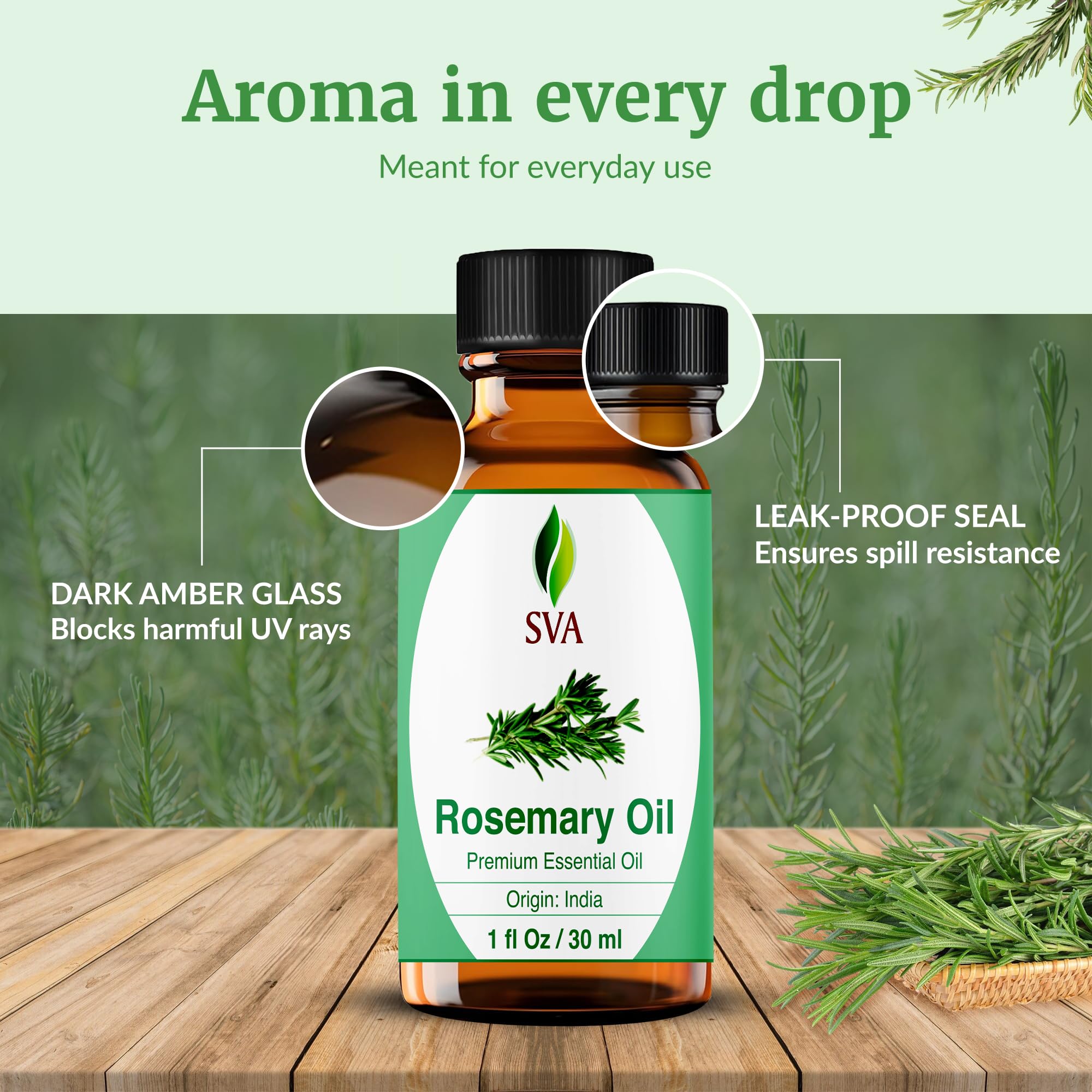 SVA ORGANICS aceite en difusor en sala, aroma herbáceo y fresco