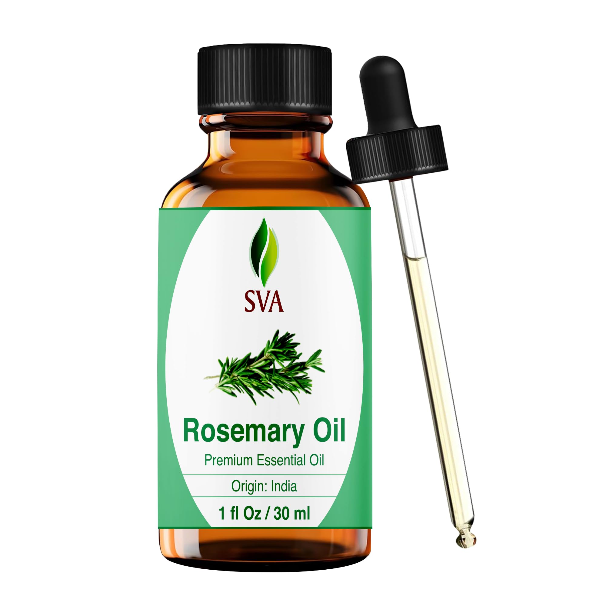 SVA ORGANICS frasco frontal de aceite de romero con gotero, control preciso