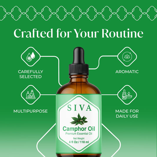 SVA ORGANICS gotero de Siva Camphor vertiendo gotas con control y precisión