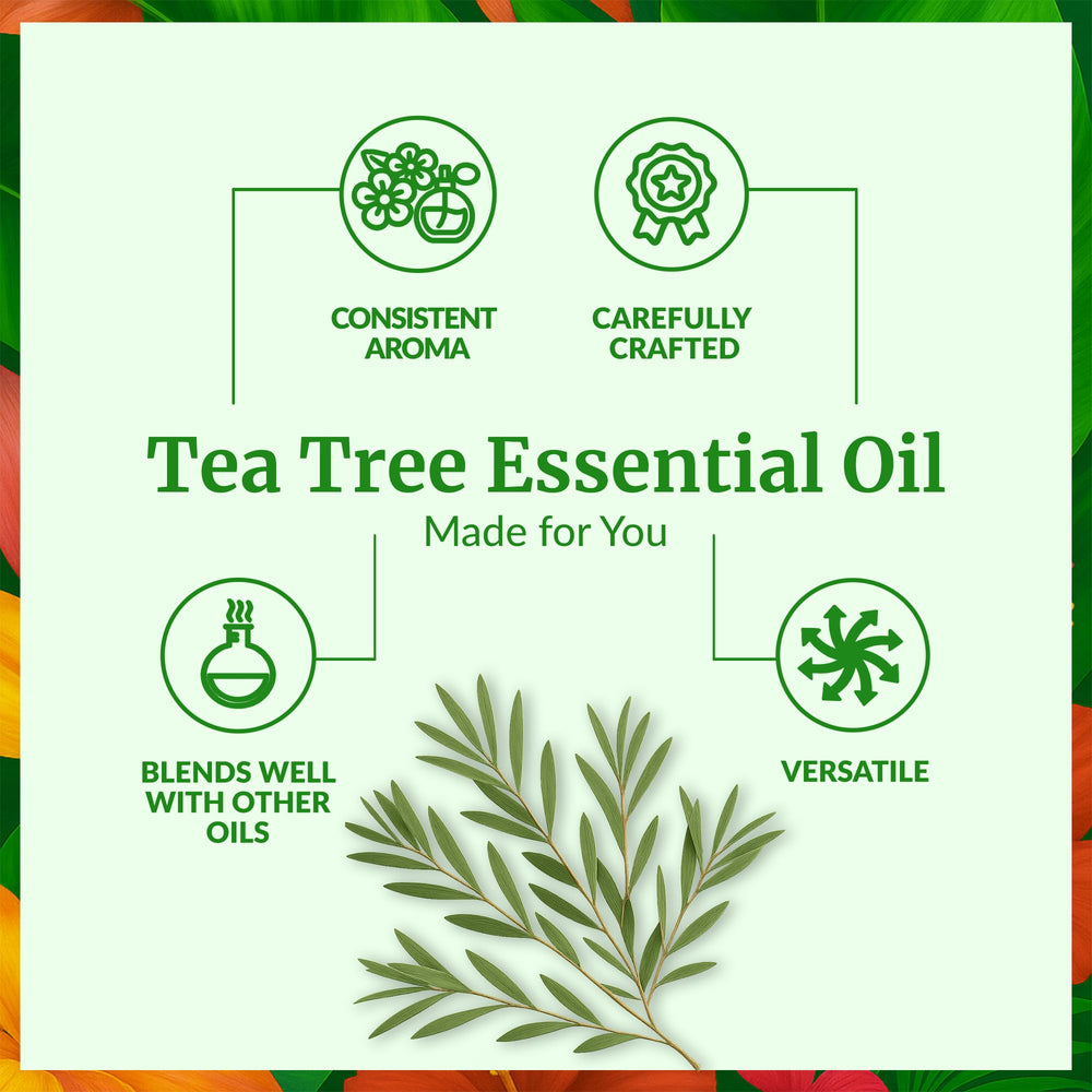 Gota de SVA ORGANICS Aceite de Árbol de Té mostrando textura ligera
