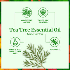 Gota de SVA ORGANICS Aceite de Árbol de Té mostrando textura ligera
