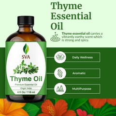 Gota de aceite de SVA ORGANICS Thyme en superficie mostrando pureza