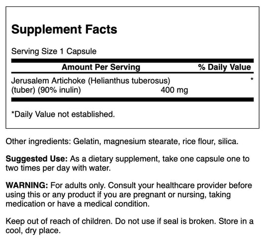 Swanson alcachofa de Jerusalén cápsula formato práctico para uso diario.