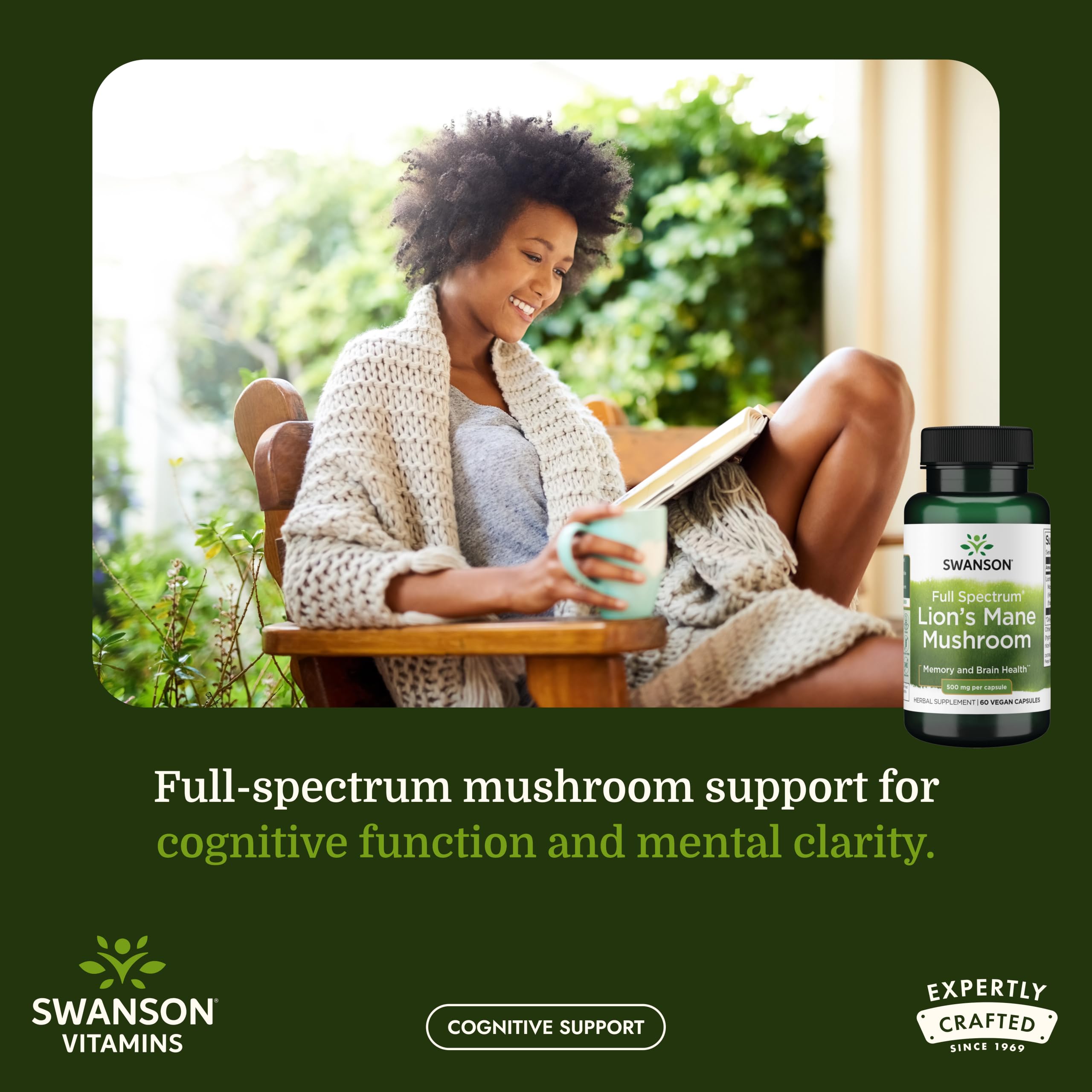 Swanson primer plano de una cápsula vegana y su textura natural