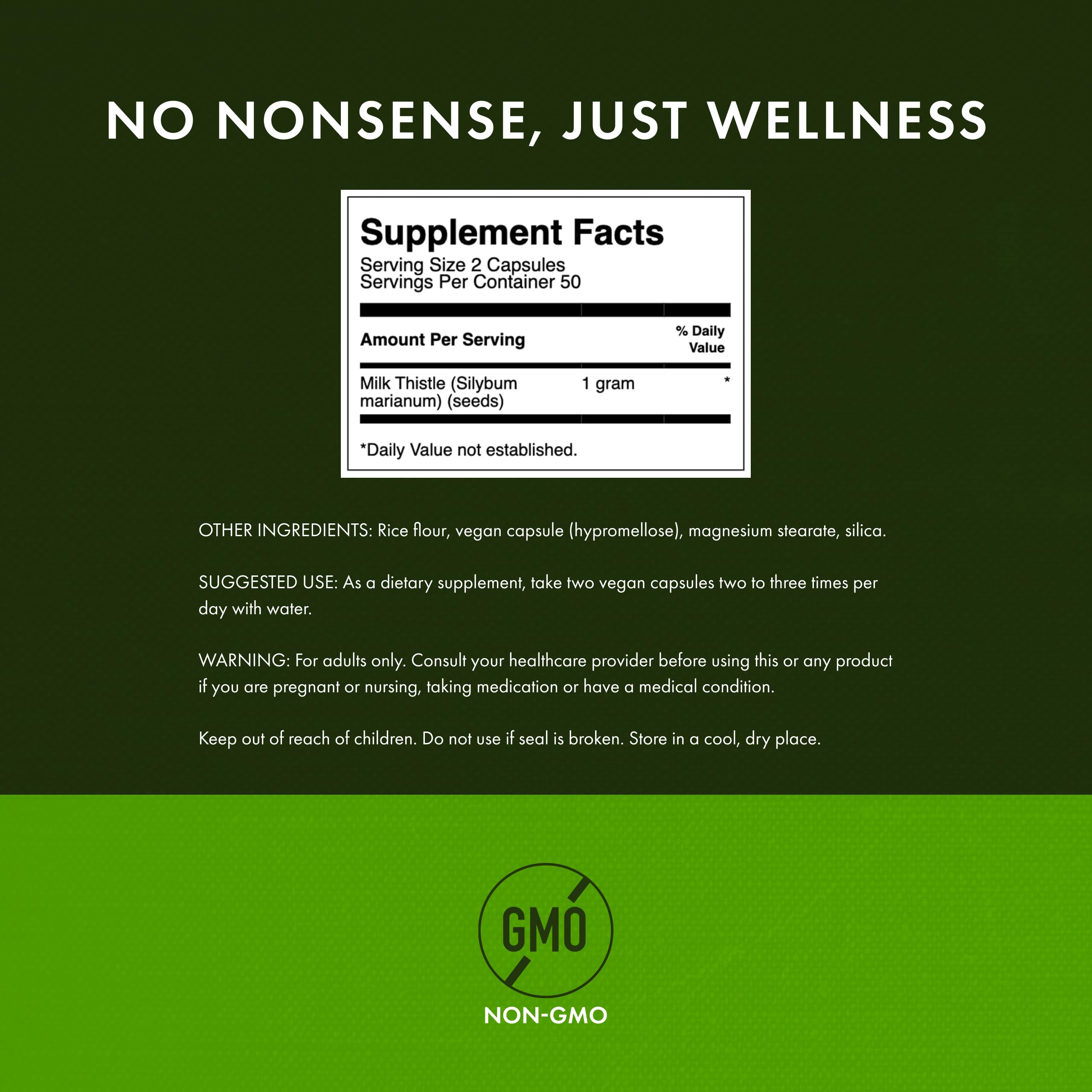 Swanson Cardo Mariano etiqueta visible en envase para recordatorio de suplementación