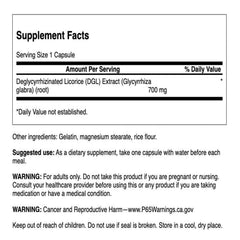 Apoyo digestivo Swanson DGL para el tracto gastrointestinal tras las comidas abundantes