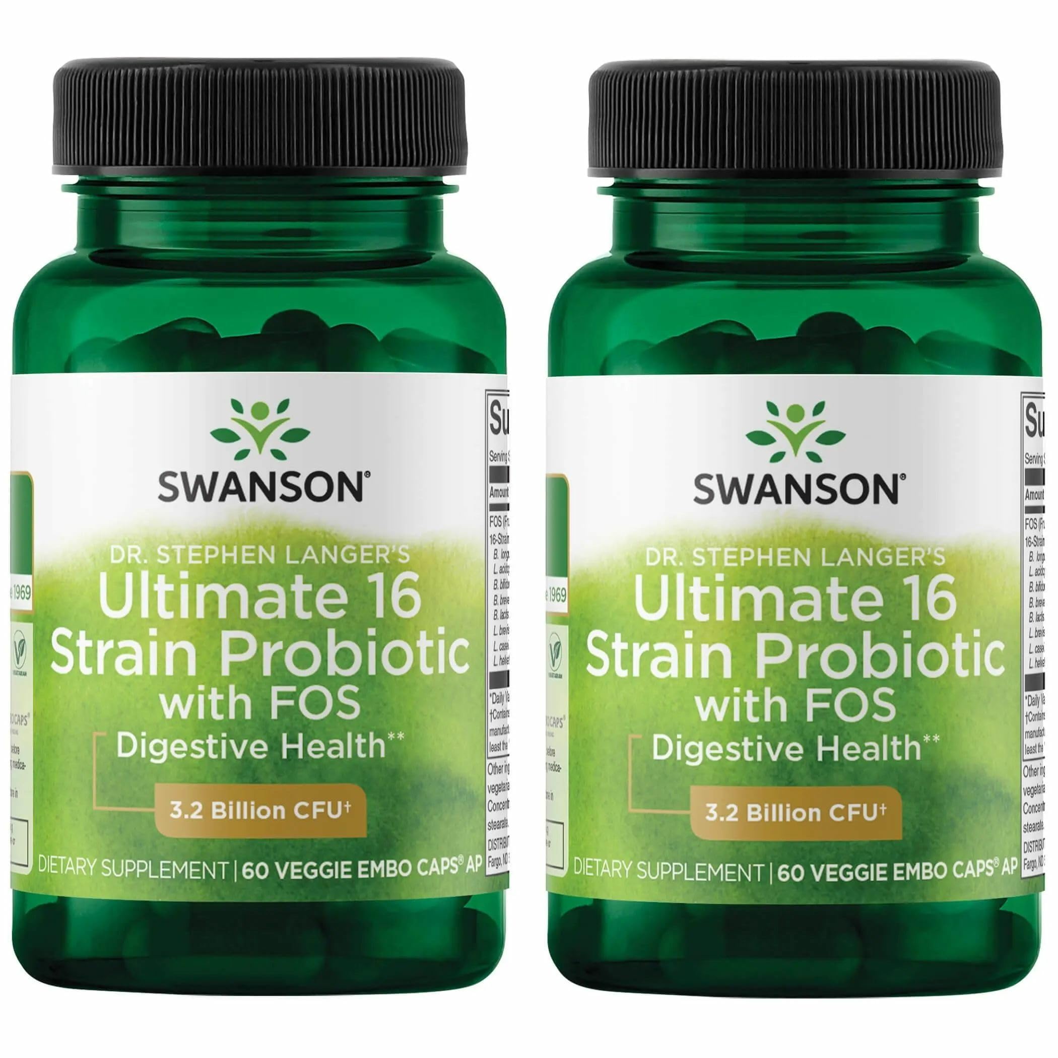 Swanson frasco frontal mostrando 16 cepas y beneficio de diversidad