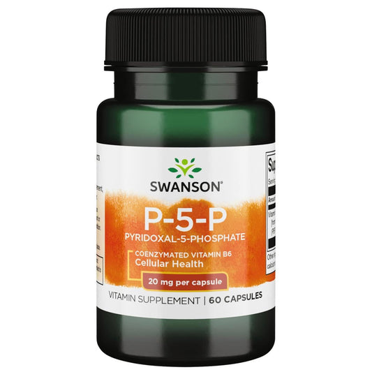 Swanson frasco frontal P-5-P mostrando el diseño y beneficio de forma activa