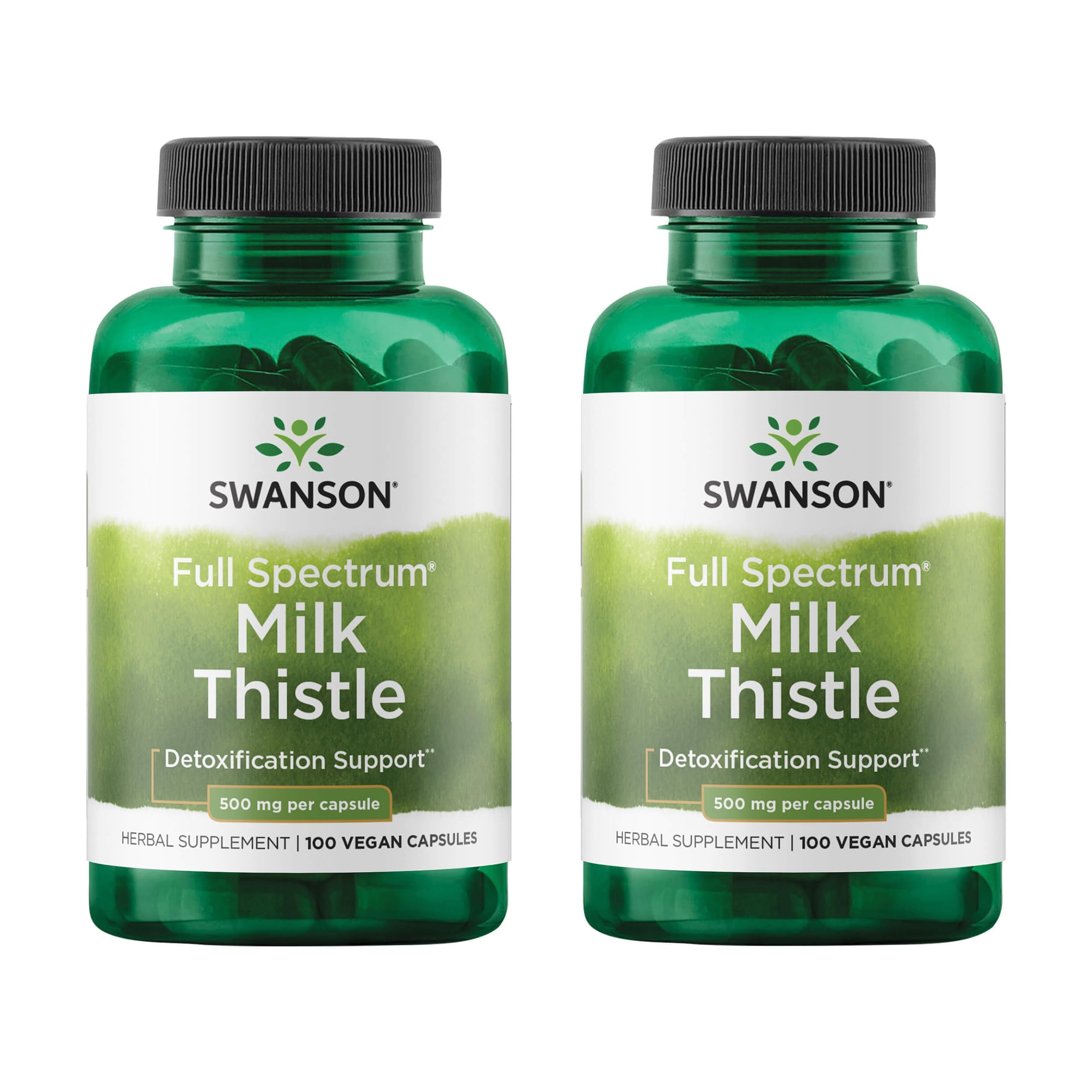 Swanson envase frontal de cardo mariano mostrando diseño y beneficio antioxidante