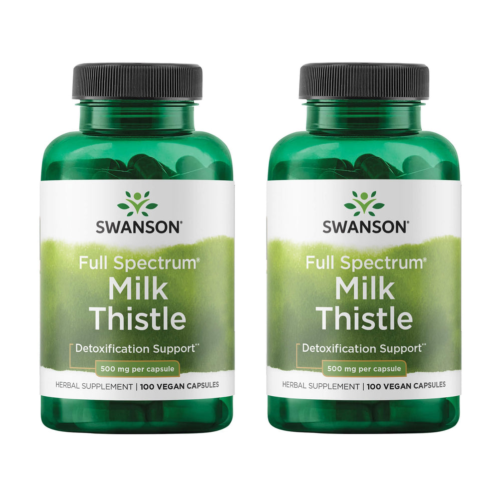 Swanson envase frontal de cardo mariano mostrando diseño y beneficio antioxidante