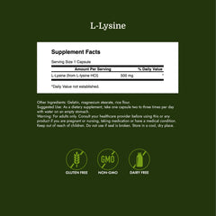 Swanson L-Lysine cápsulas junto a manzana ilustrando integración en rutina diaria