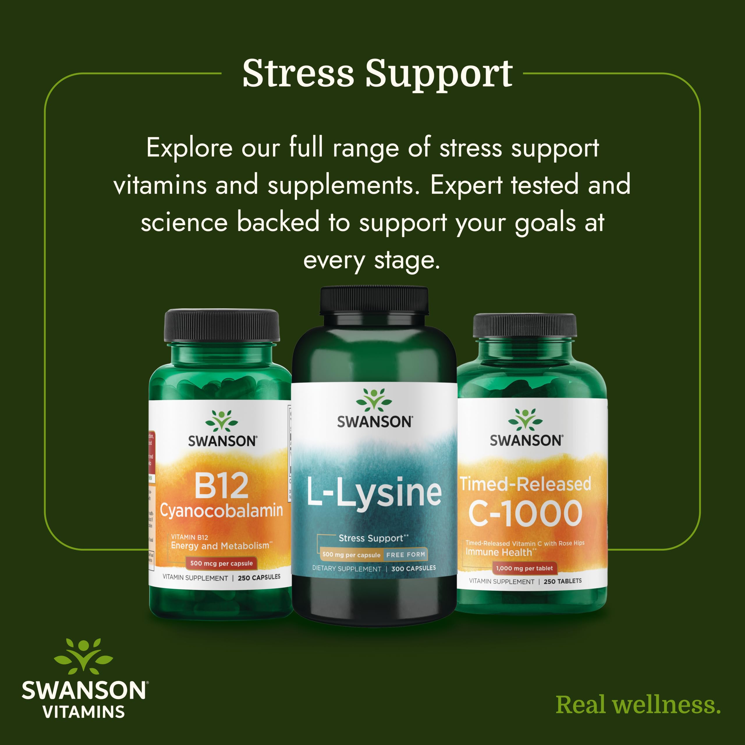 Swanson L-Lysine comparación tamaño con moneda para visualizar dimensiones reales