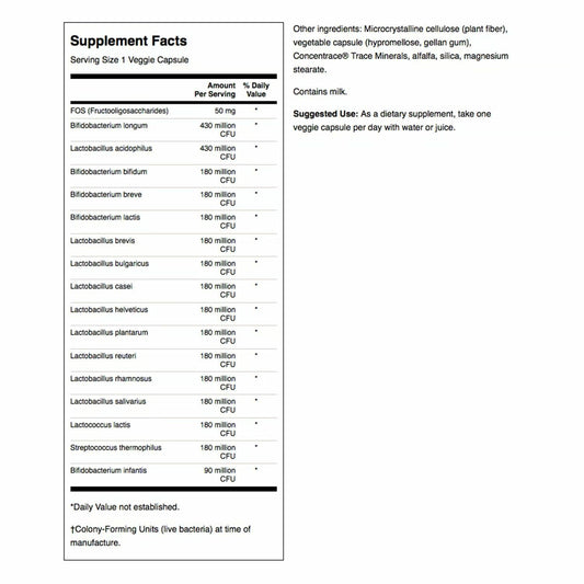 Cápsulas vegetales Swanson Probiotico, uso diario cómodo.