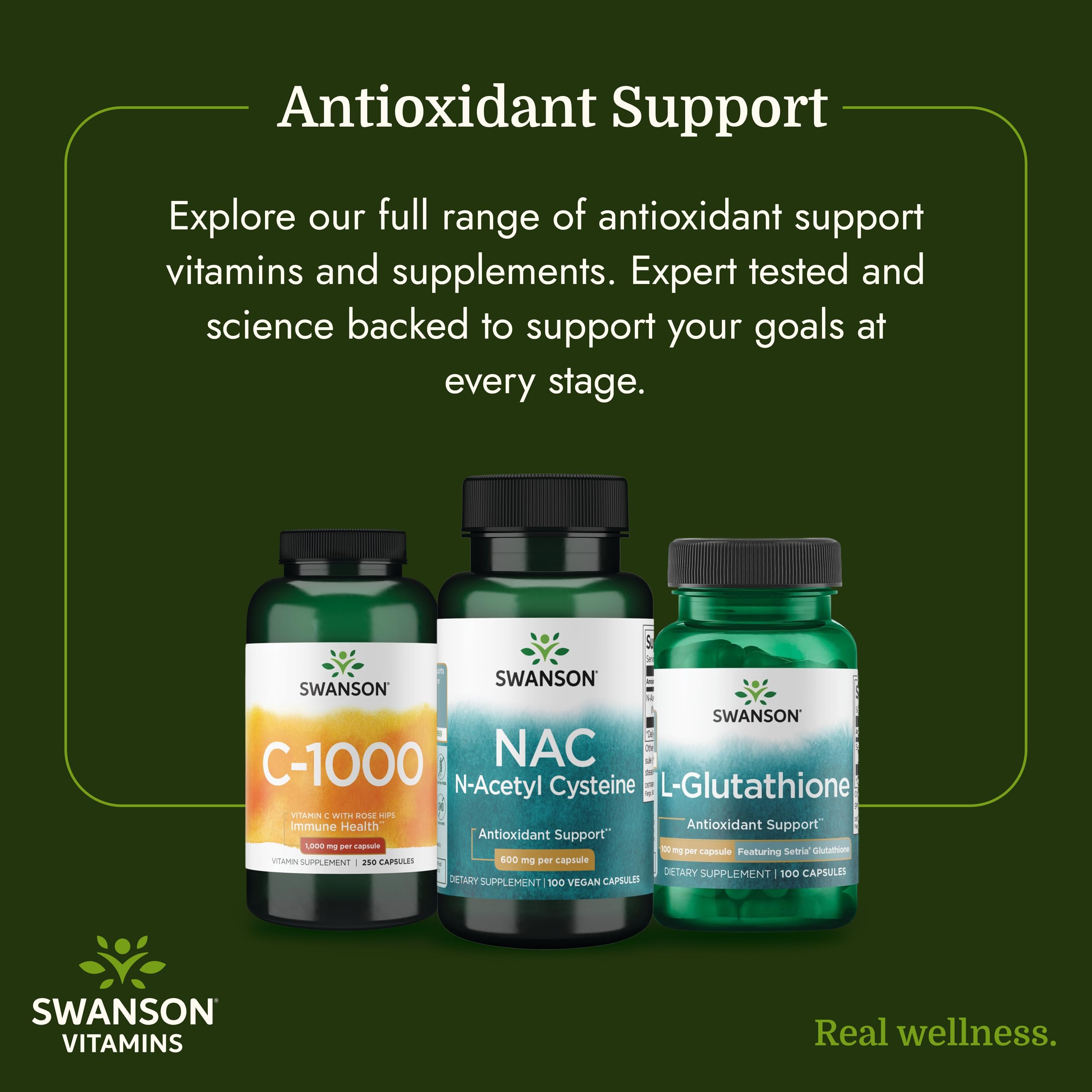 Swanson producto en mesa con frutas y botella de agua para estilo de vida saludable
