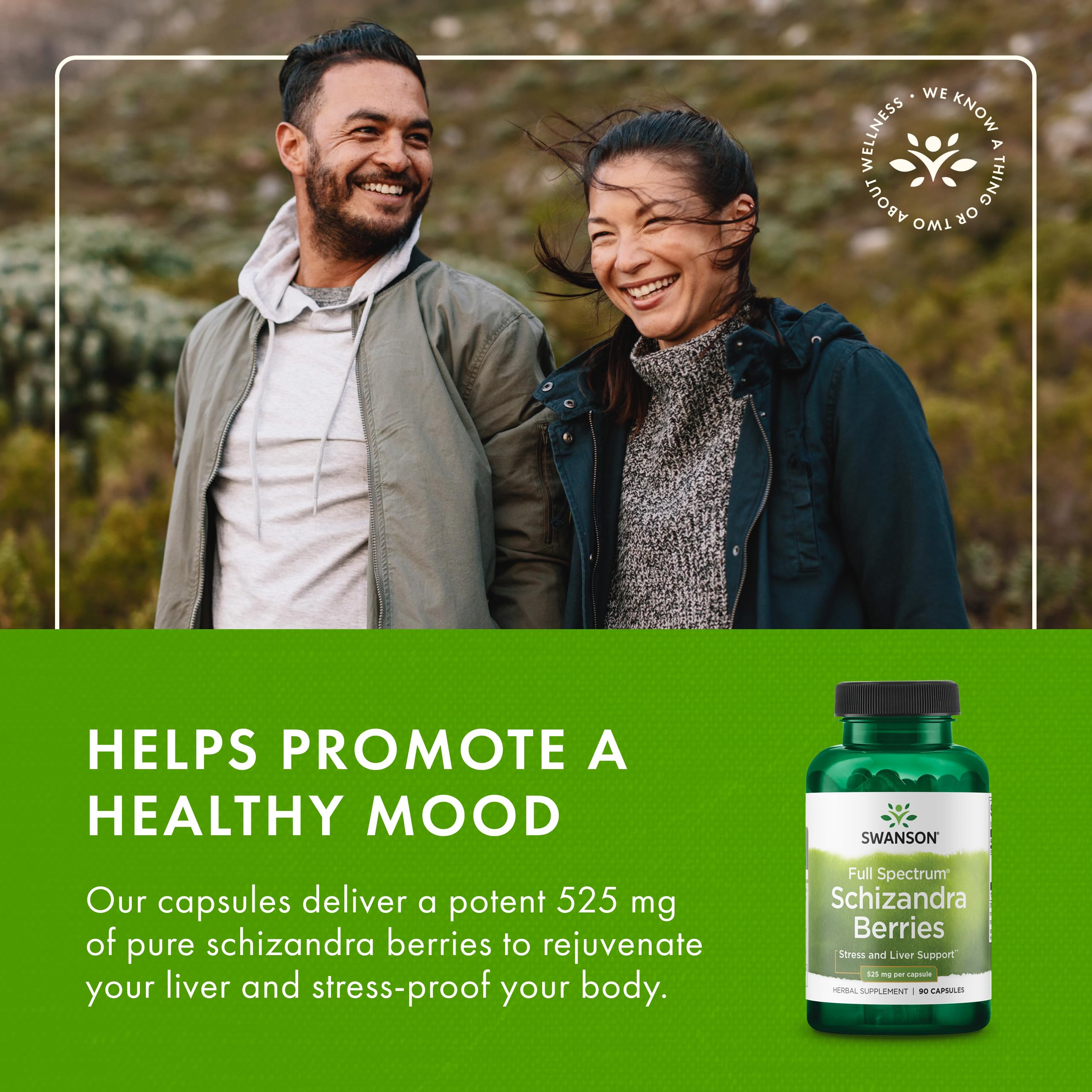 Swanson schizandra, botella con cierre hermético, almacenamiento seguro y cómodo.