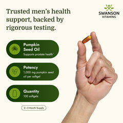 Swanson primer plano de textura del aceite de semilla de calabaza, aspecto natural y puro