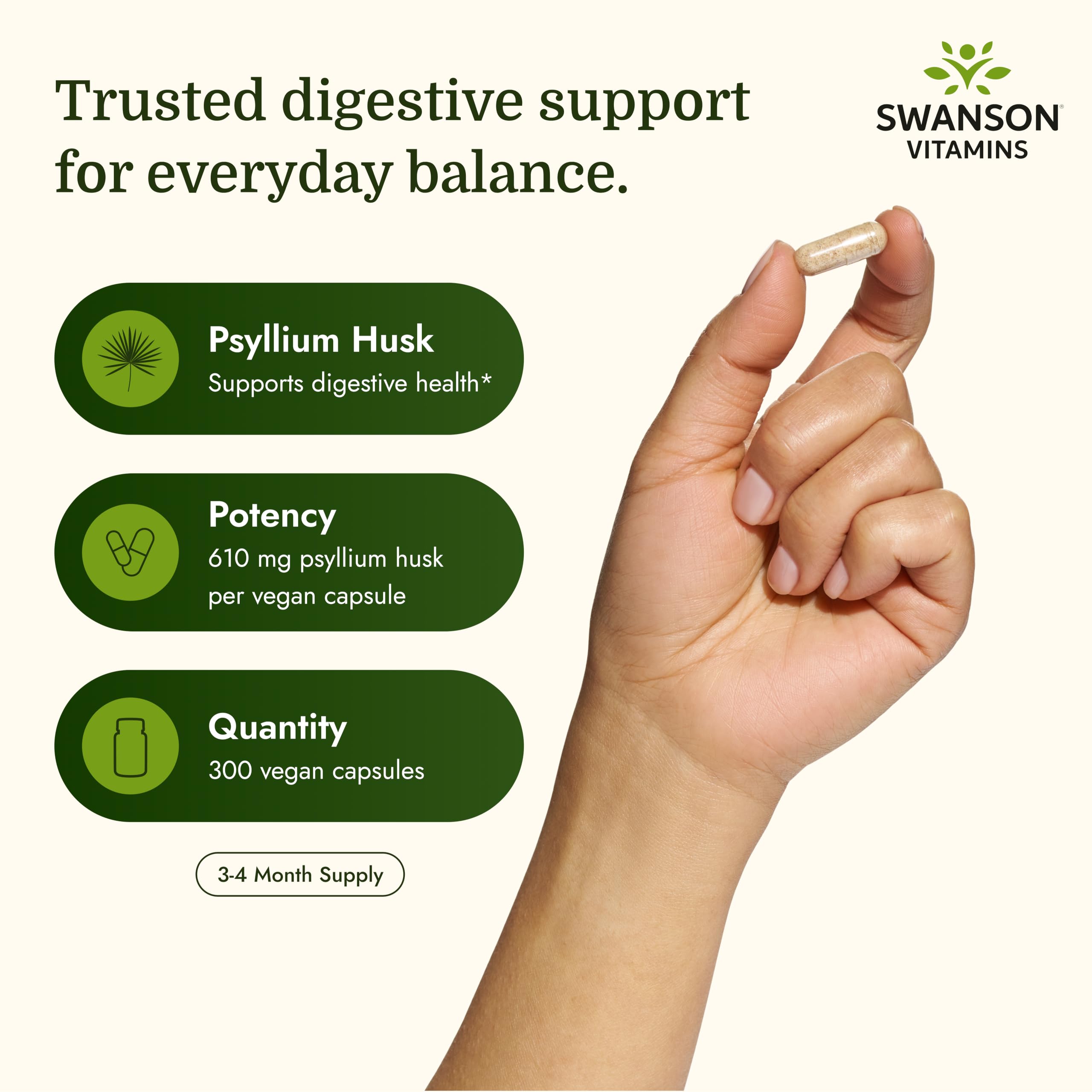 Swanson detalle del polvo de psyllium destacando textura y absorción