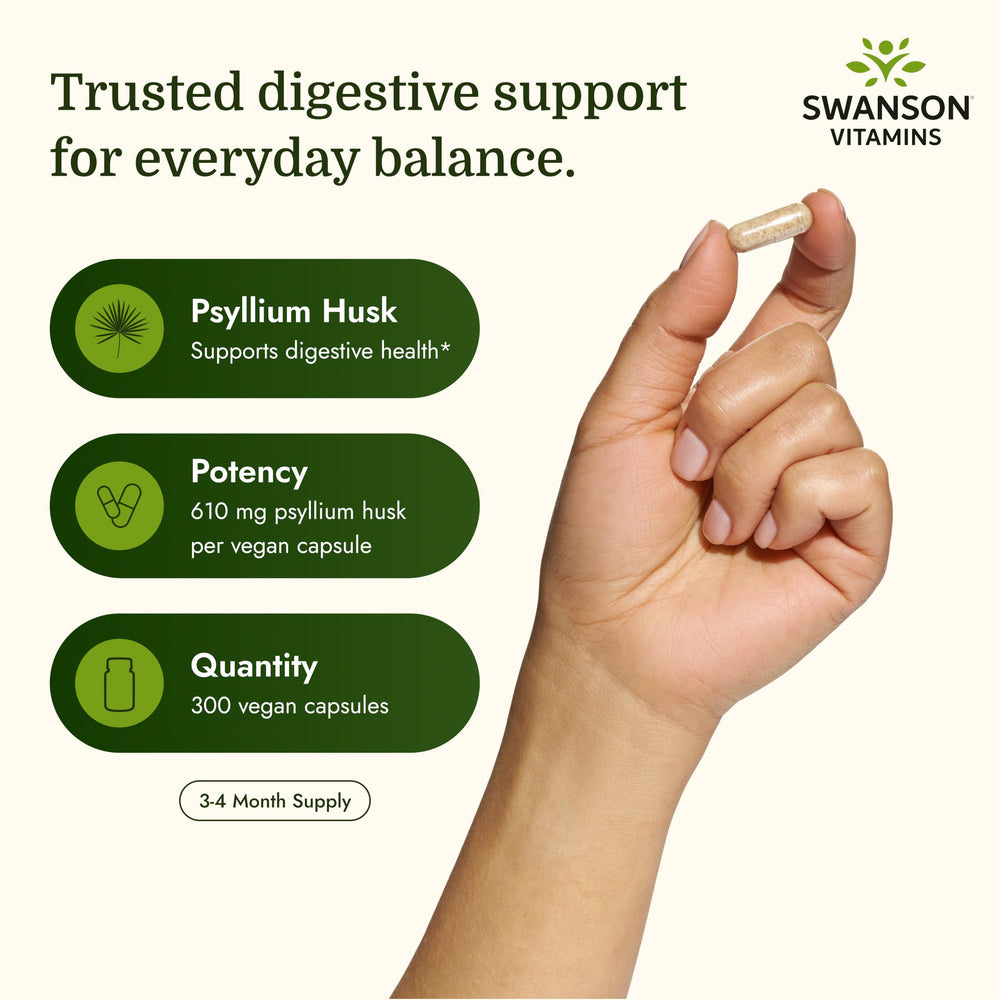 Swanson detalle del polvo de psyllium destacando textura y absorción