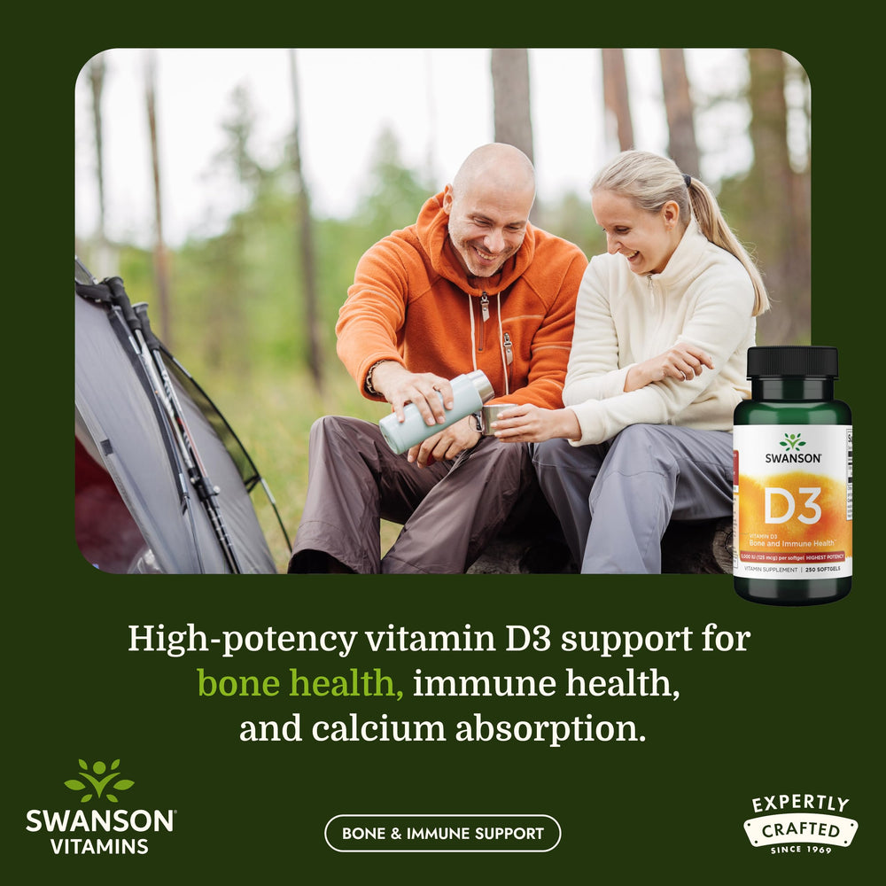 Swanson cápsula blanda de Vitamina D3 en primer plano fácil de tragar