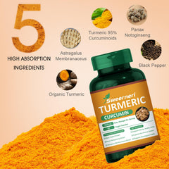 Sweerneri etiqueta con ingredientes estandarizados y 95% curcuminoides