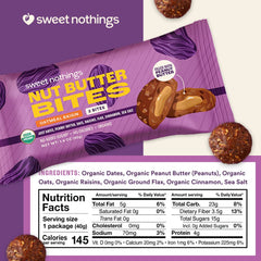 Sweet Nothings Bites on-the-go in purse for quick energy.