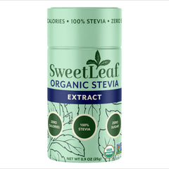 SweetLeaf frasco shaker frontal mostrando diseño y facilidad de dosificación
