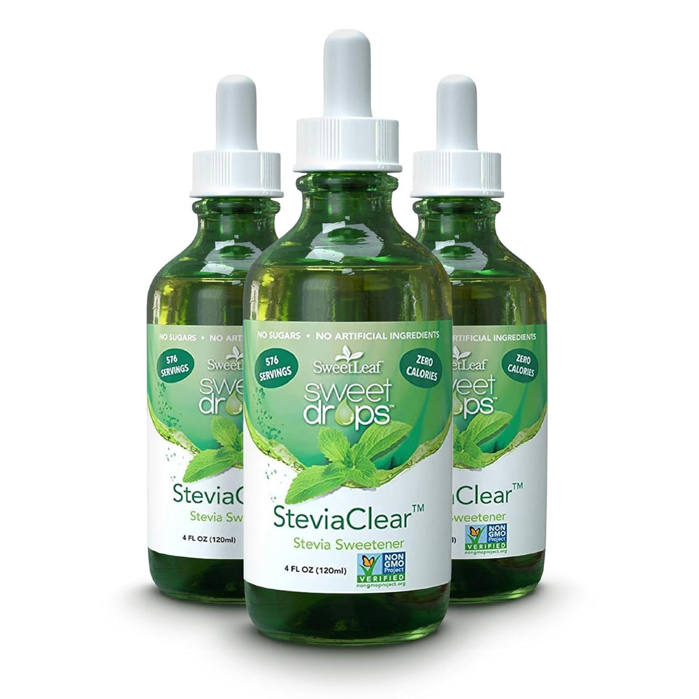 SweetLeaf vista frontal del envase, endulzante portátil y sin calorías
