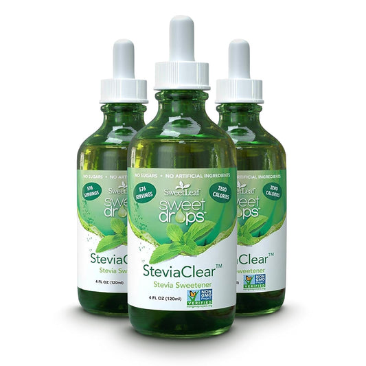 SweetLeaf vista frontal del envase, endulzante portátil y sin calorías