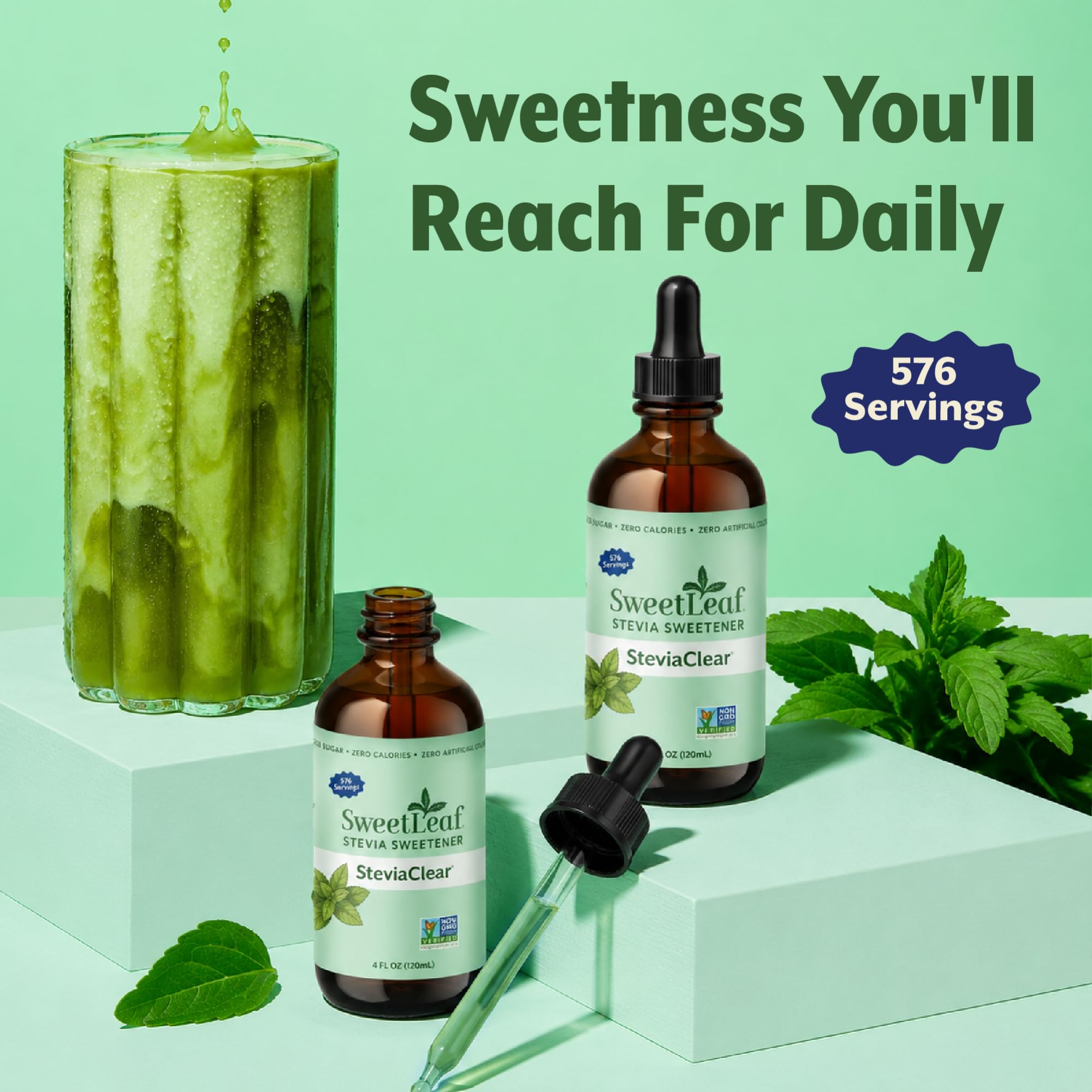 SweetLeaf paquete de tres botellas organizadas para reserva