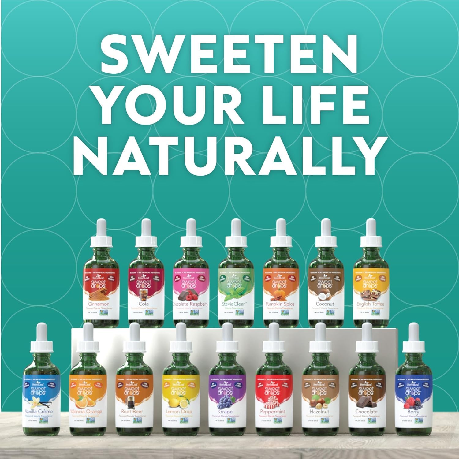 SweetLeaf gota de stevia en cucharilla mostrando textura clara