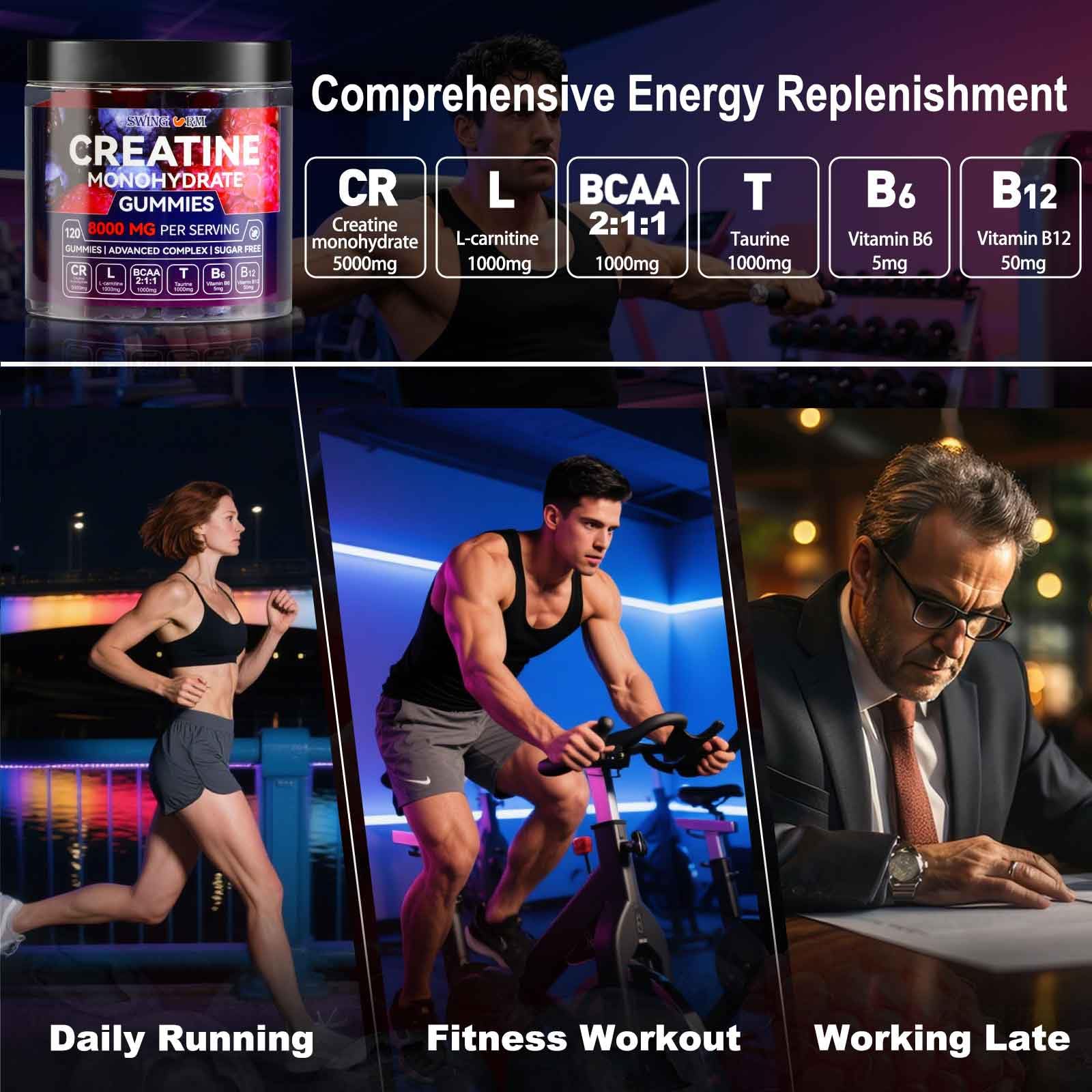 Swing Arm gomitas en escena lifestyle con ropa deportiva para uso previo o post entrenamiento