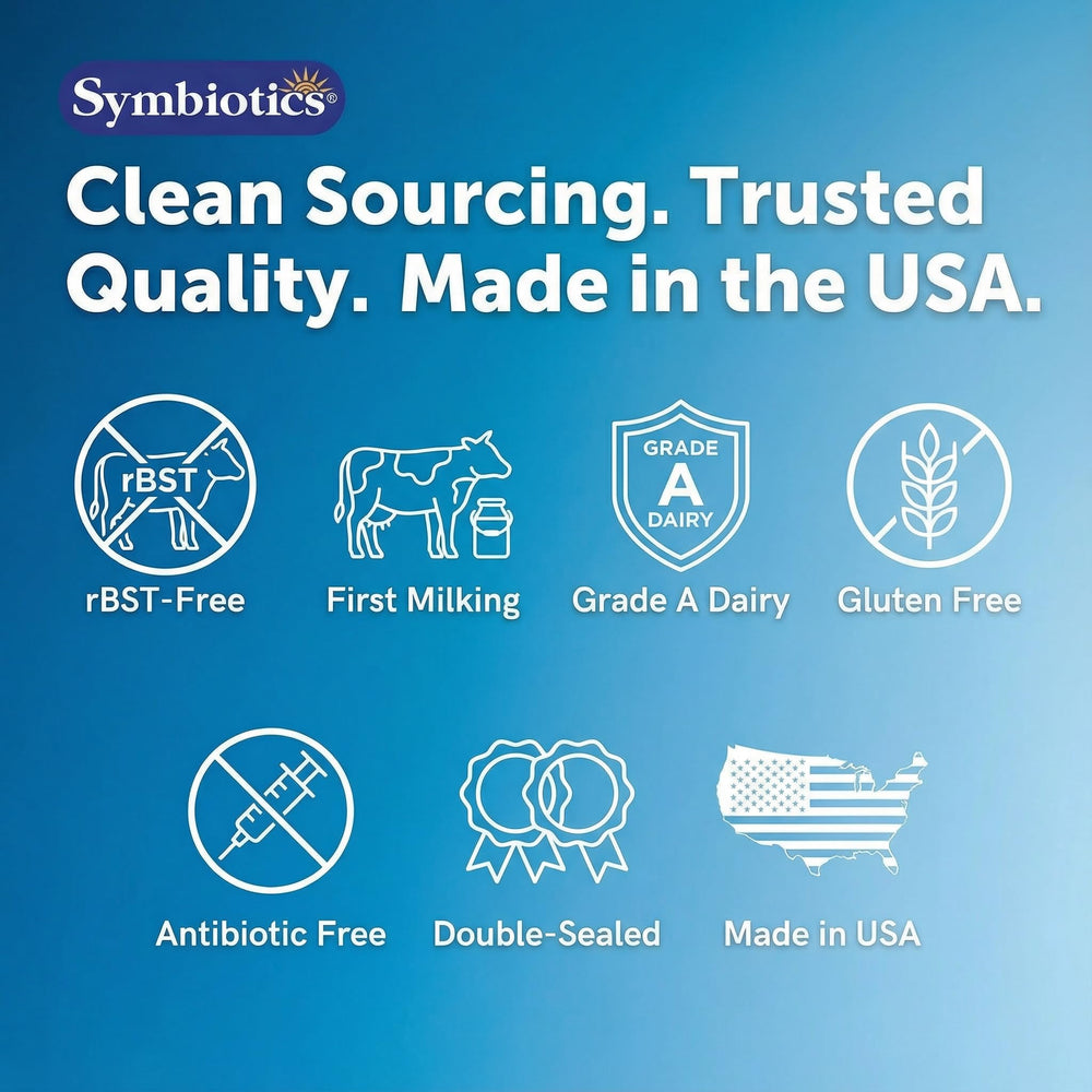 Symbiotics sello doble cerrando el frasco para mayor frescura