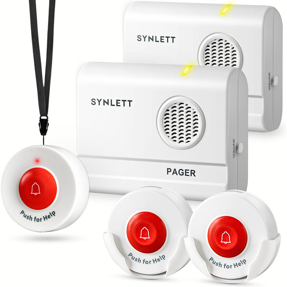 SYNLETT kit frontal con pagers y botones mostrando organización y accesibilidad