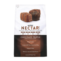 Syntrax empaque frontal Chocolate Truffle mostrando etiqueta y beneficio sabor gourmet