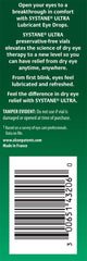 Systane comparación de tamaño en mano ideal para viaje y bolso