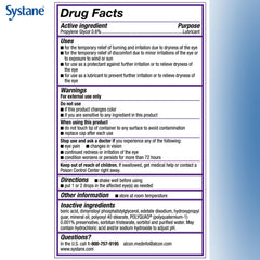 Systane Complete comparación de tamaño con mano para llevar en bolso