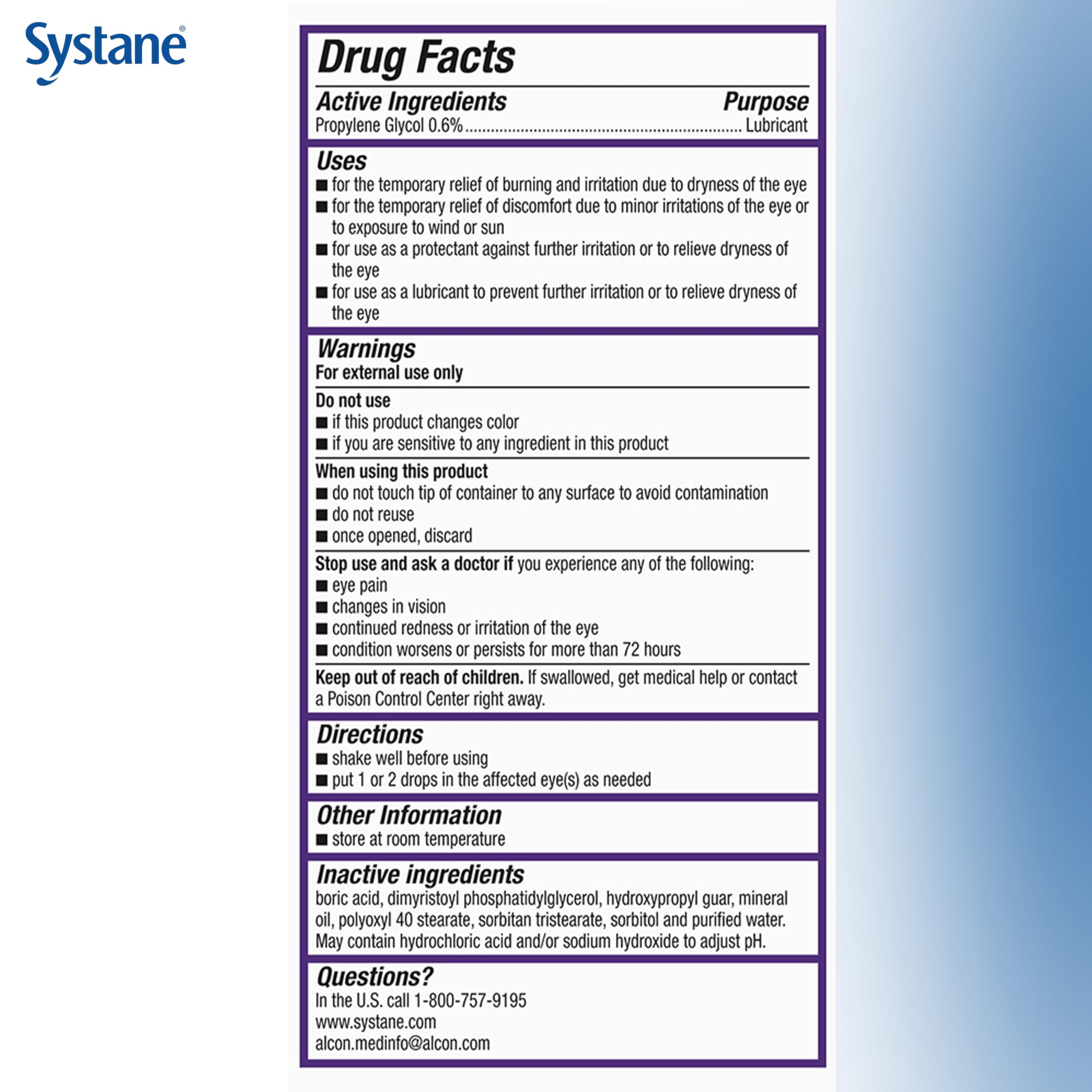 Systane vial en mano para comparar tamaño y uso portátil eficaz