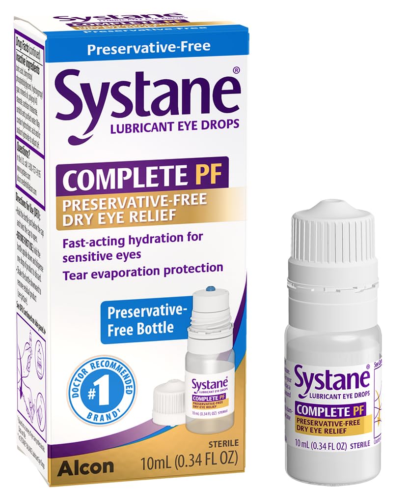 Systane envase frontal mostrando el diseño y la boquilla precisa para alivio prolongado
